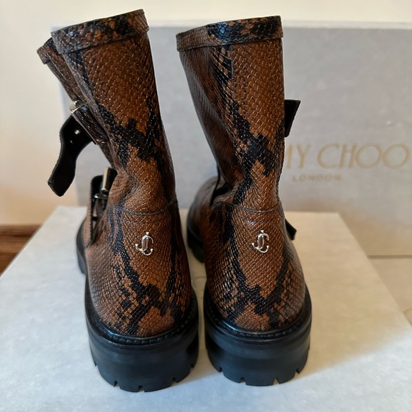 Jimmy choo snake-effect leather ankle boots (NEW) - Picture 9 of 15
